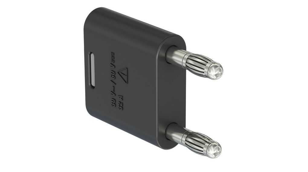 Staubli Black Male Test Connector Adapter With Copper Zinc Alloy contacts and Nickel Plated