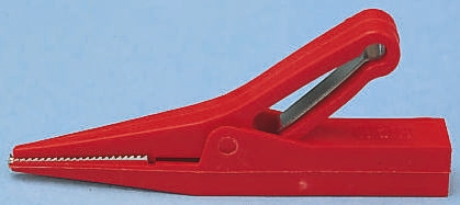 Staubli Crocodile Clip, Brass Contact, Red
