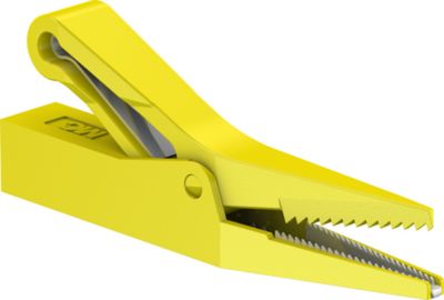 Staubli Crocodile Clip, Brass Contact, Yellow