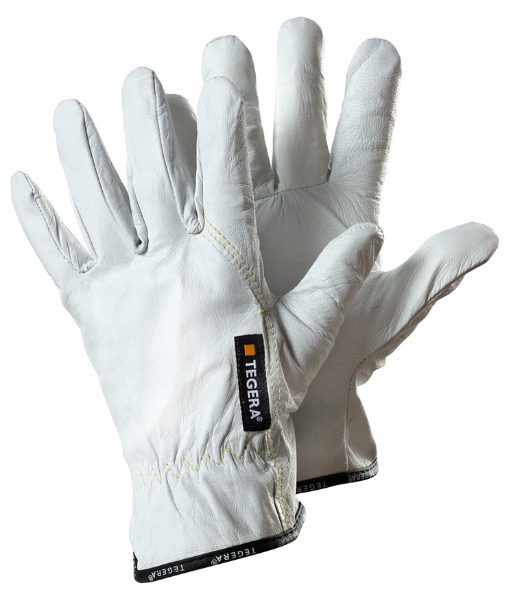 Tegera 640 White Leather Work Gloves, Size 7