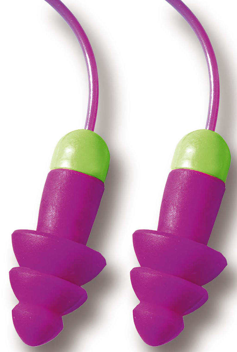 Moldex Rockets Cord Series Purple Reusable Ear Plugs, 29 dB Rated 50