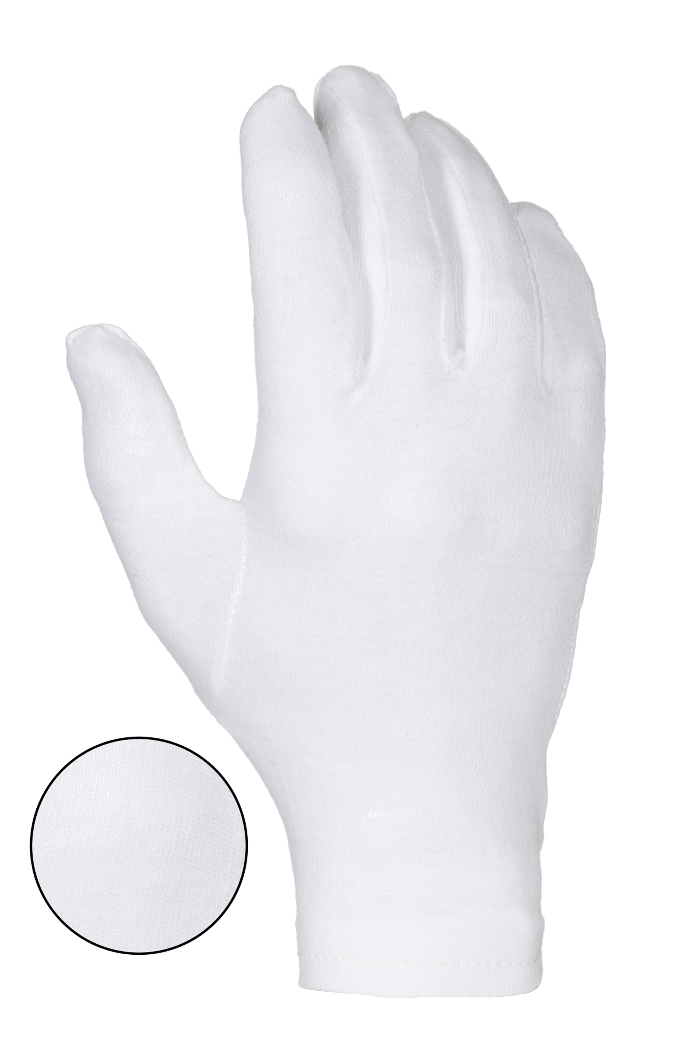 640s Liscombe White Cotton Glove, Size 7, Cotton Coating