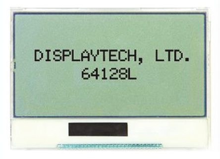 Displaytech 64128L FC BW-3 64128L Graphic LED LCD Monochrome Display, White on Black