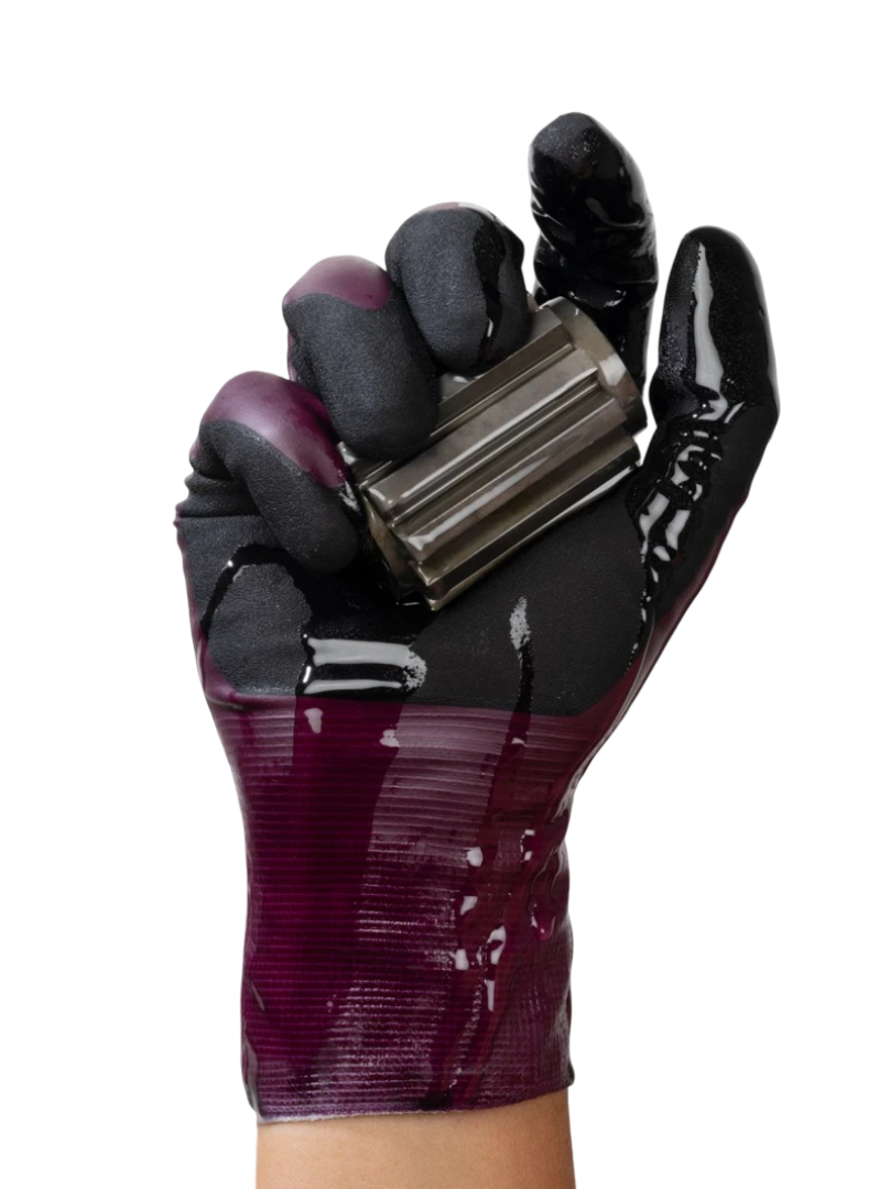 ATG 64226 Purple Nitrile Butadiene Rubber Glove, Size 8, NBR Coating