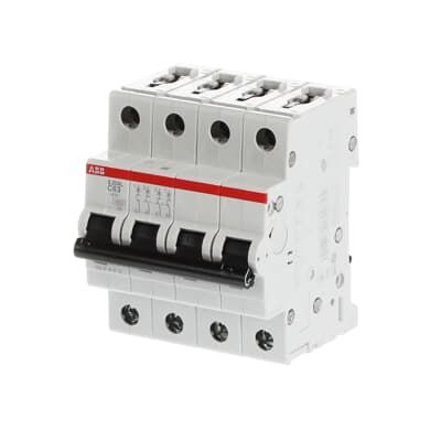 ABB S204L MCB, 4P, 63A Curve C, 400V AC, 6 kA Breaking Capacity