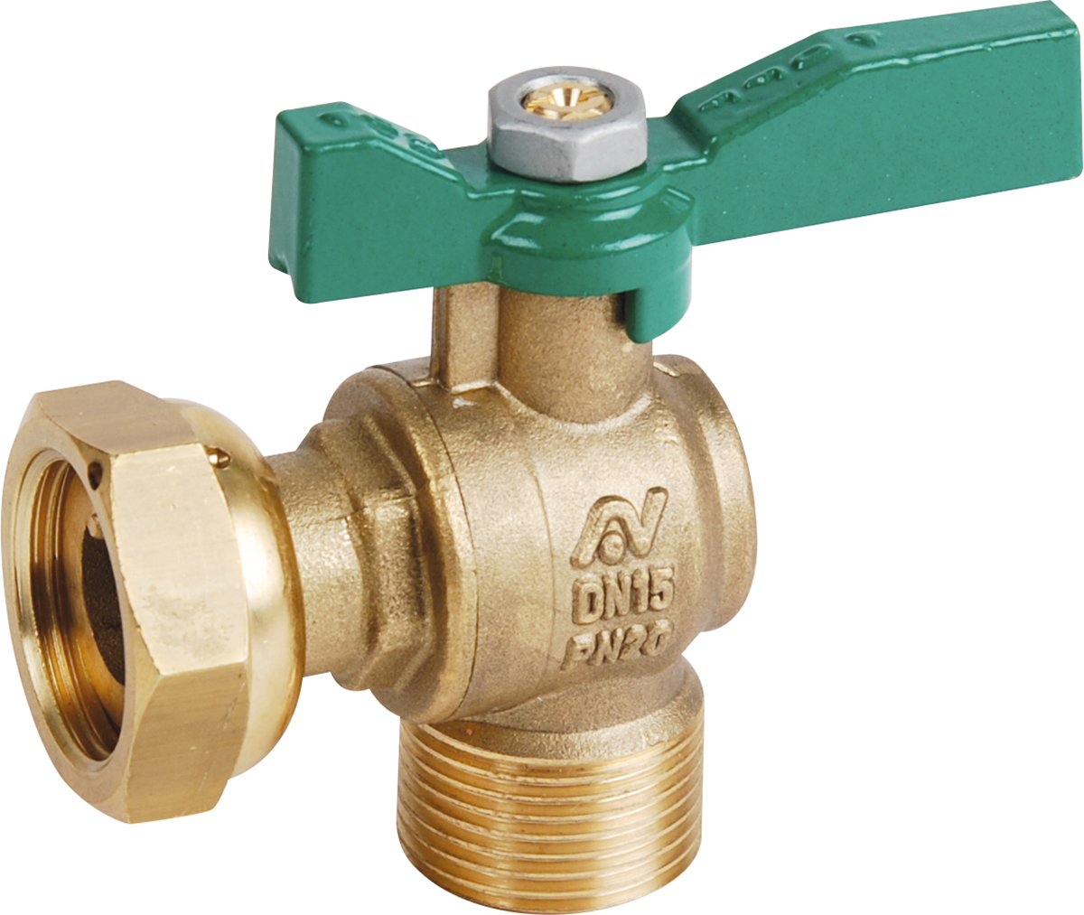 Sferaco Brass Stopcock BSP 3/4 in BSP Female 1/2 in