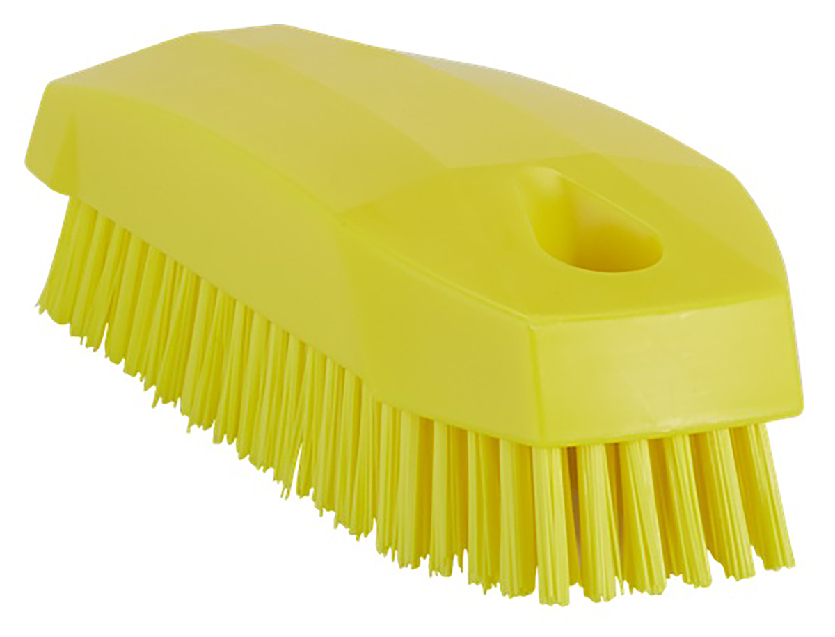 Vikan Hard Bristle Yellow Scrubbing Brush Yellow, 17 mm bristle length, Polyethylene Terephthalate bristle material