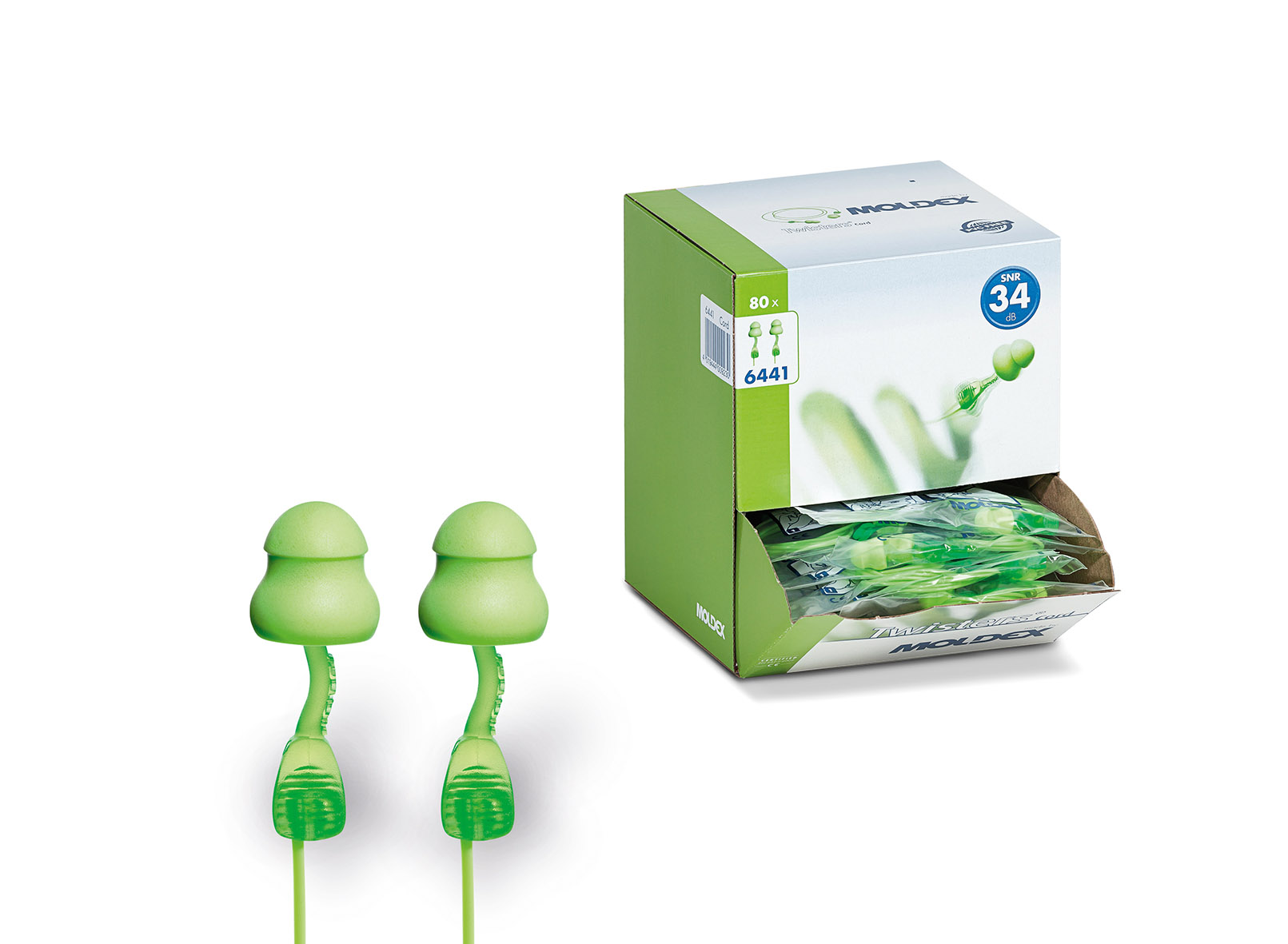 Moldex Twisters Series Green Reusable Ear Plugs, 34 dB Rated 1
