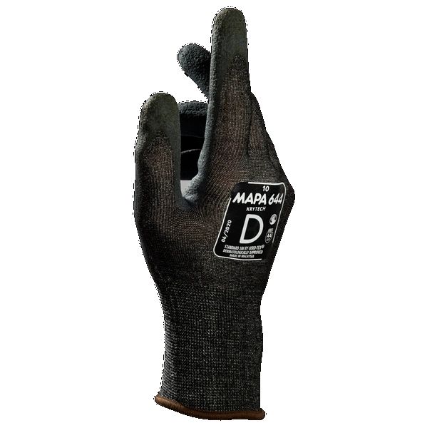 Mapa KRYTECH 644 Black HPPE Glove, Size 7, Nitrile Foam Coating
