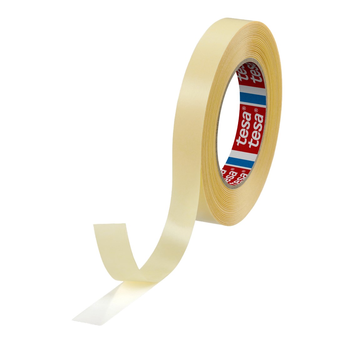 Tesa 64621 Tesa Fix Transparent Double Sided Plastic Tape, 0.09 mm Thick, 15N/cm 45N/cm, Polypropylene Backing, 19mm x