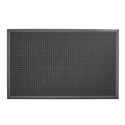 Notrax Black Anti-Fatigue Mat 100% Nitrile FR Rubber Compound Mat Diamond Pattern Finish 163 cm x 1.02m x 184 mm