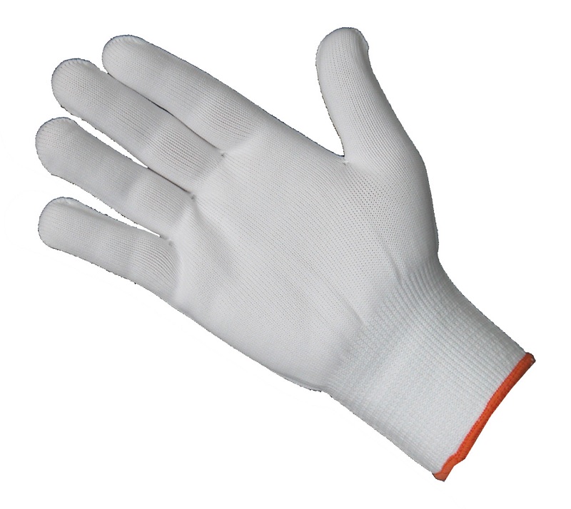 Liscombe 647 White Nylon Work Gloves, Size 10, Seamless Nylon Coating