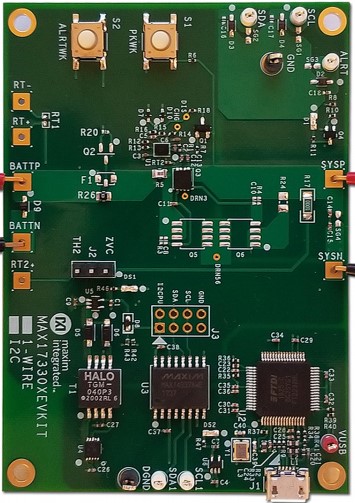 Maxim Integrated MAX17330 Evaluation Kit for MAX17330 for Accu Charge, Model Gauge 1-Cell Charger Fuel Gauge and