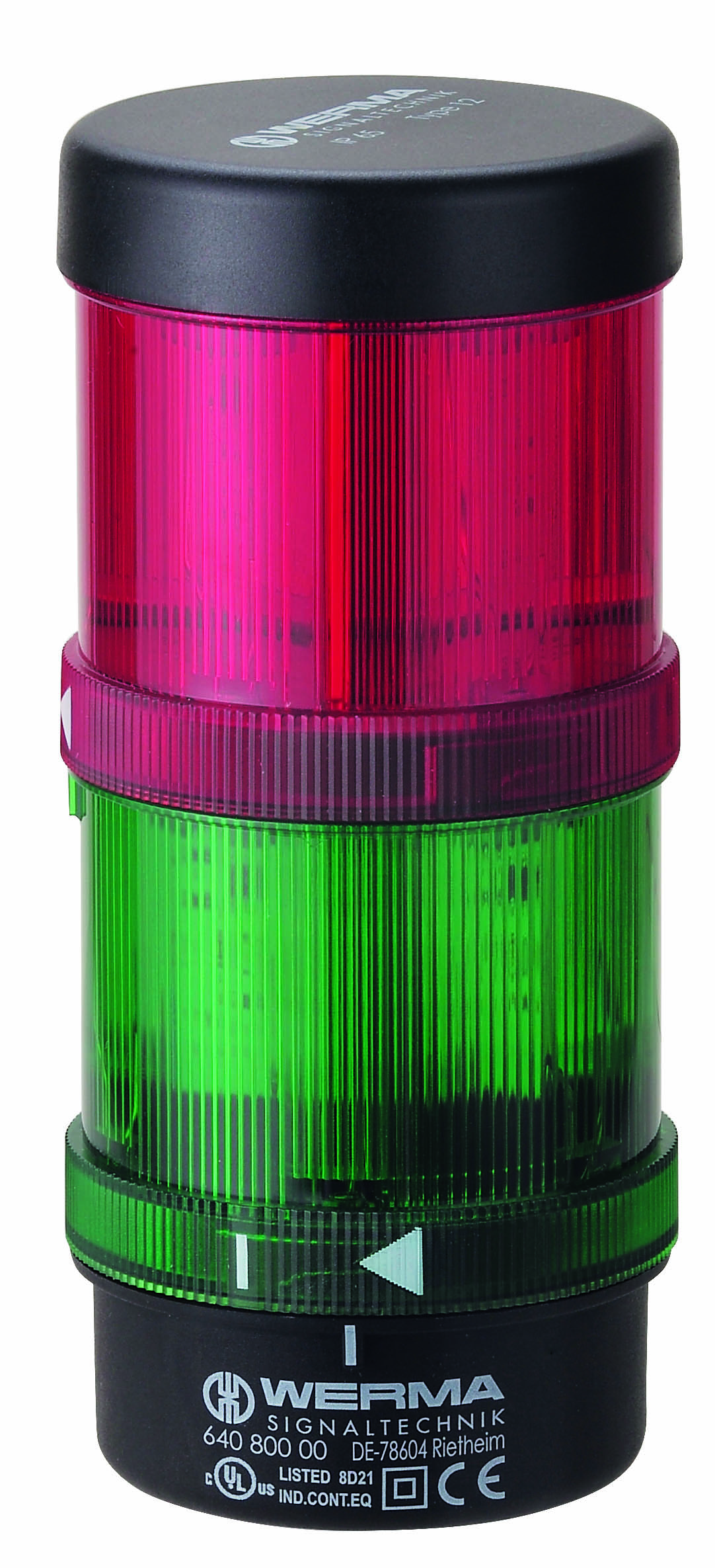 Werma KS71 Series Green, Red Signal Tower No Sounder Component, 2 Lights 115V Base, Wall