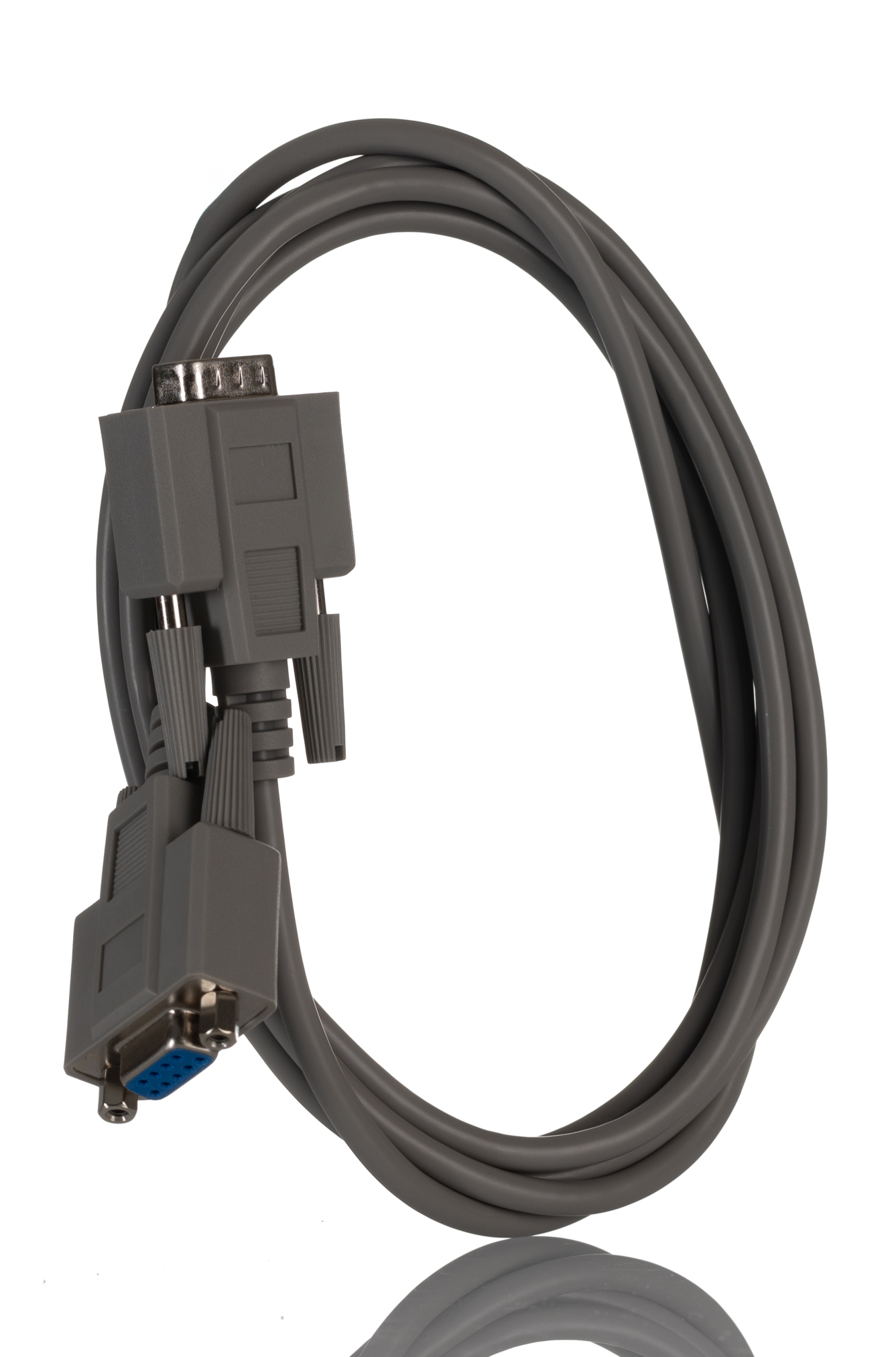 RS PRO Male 9 Pin D-sub to Female 9 Pin D-sub Serial Cable, 2m PVC