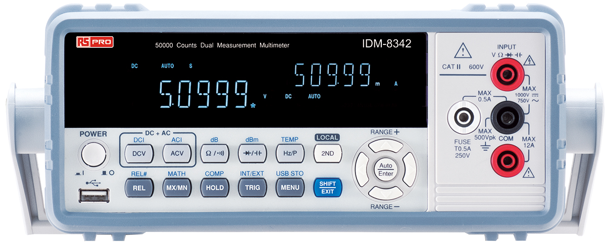 RS PRO IDM8342 with GPIB Bench Digital Multimeter, True RMS, 10A ac Max, 10A dc Max, 750V ac Max