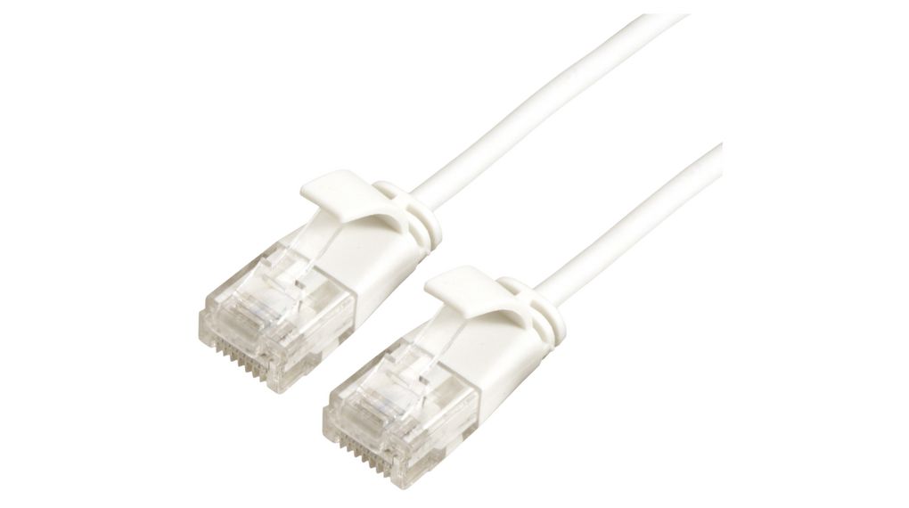 Roline21.15.09, 1.5m Cat6a, White RJ45 to Male RJ45 Male