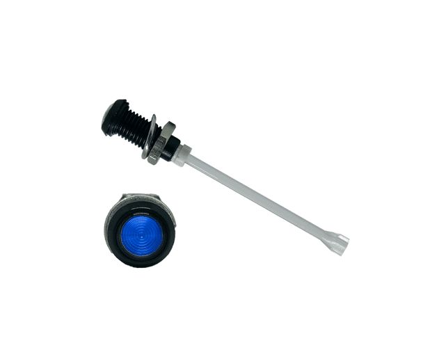 RHD-2160-F6PZB67PR Bivar, Panel Mount Vertical LED Light Pipe, Blue Round Lens