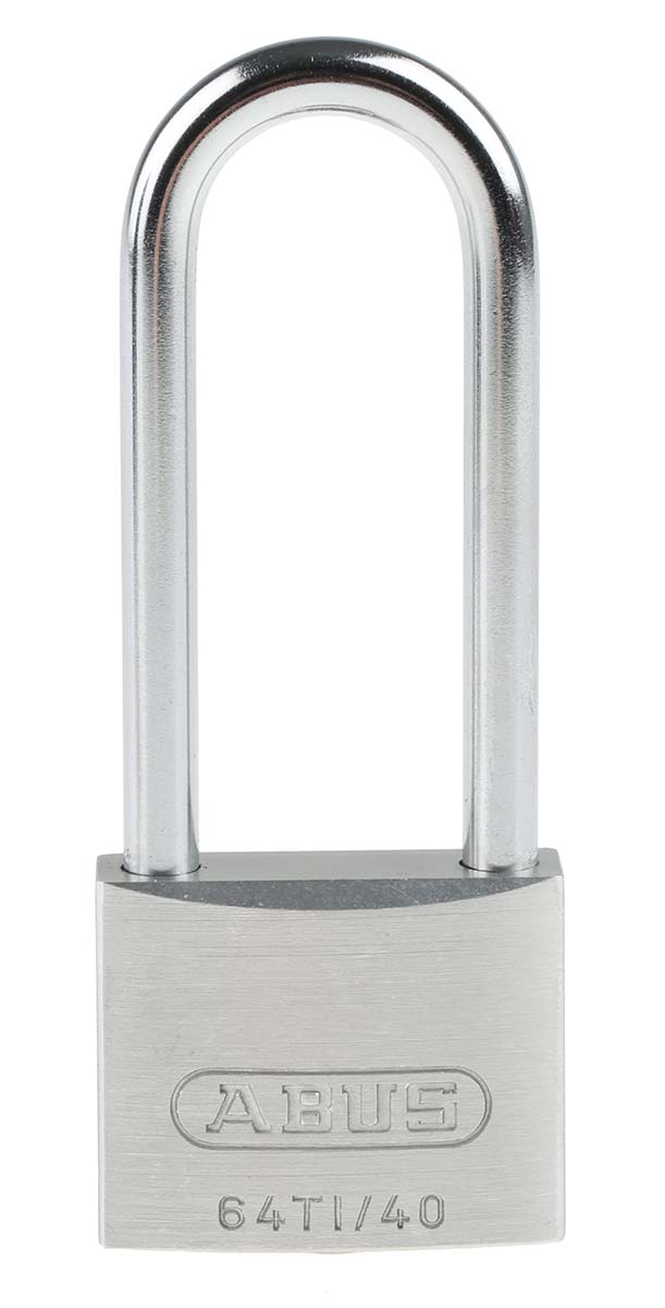 64ti40hb63 ABUS Keyed Titalium Weatherproof Padlock Weatherproof, 6.5 mm Shackle, 40mm Body
