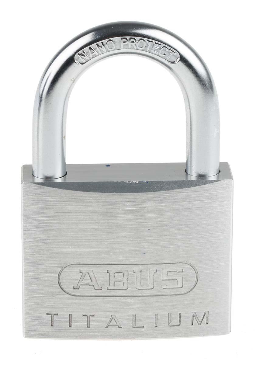 64ti50 ABUS Keyed Titalium Weatherproof Padlock Weatherproof, 8 mm Shackle, 50mm Body
