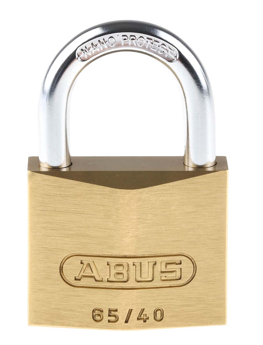 6540-mk65401 ABUS Keyed Steel, Brass Padlock Weatherproof, 6.5 mm Shackle, 40 mm Body