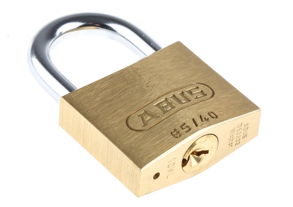 6540-mk65401 ABUS Keyed Steel, Brass Padlock Weatherproof, 6.5 mm Shackle, 40 mm Body