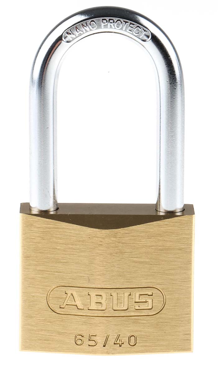 6540hb40-ka6401 ABUS Keyed Steel, Brass Padlock Weatherproof Keyed Alike, 6 mm Shackle, 13 mm Body