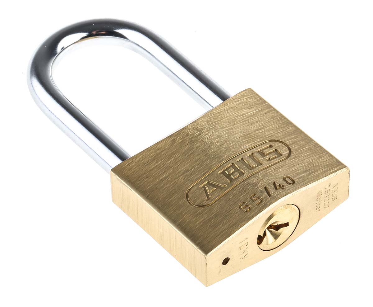6540hb40-ka6401 ABUS Keyed Steel, Brass Padlock Weatherproof Keyed Alike, 6 mm Shackle, 13 mm Body