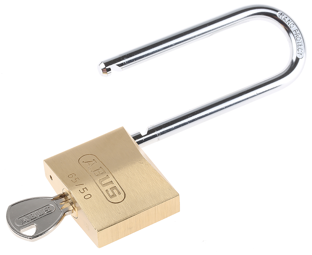 6550hb80-ka6501 ABUS Keyed Steel, Brass Padlock Weatherproof Keyed Alike, 6 mm Shackle, 13mm Body