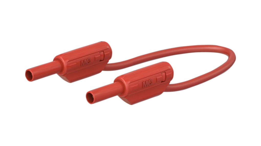 Staubli Test Lead 10A, 600V, Red, 60 cm Lead Length
