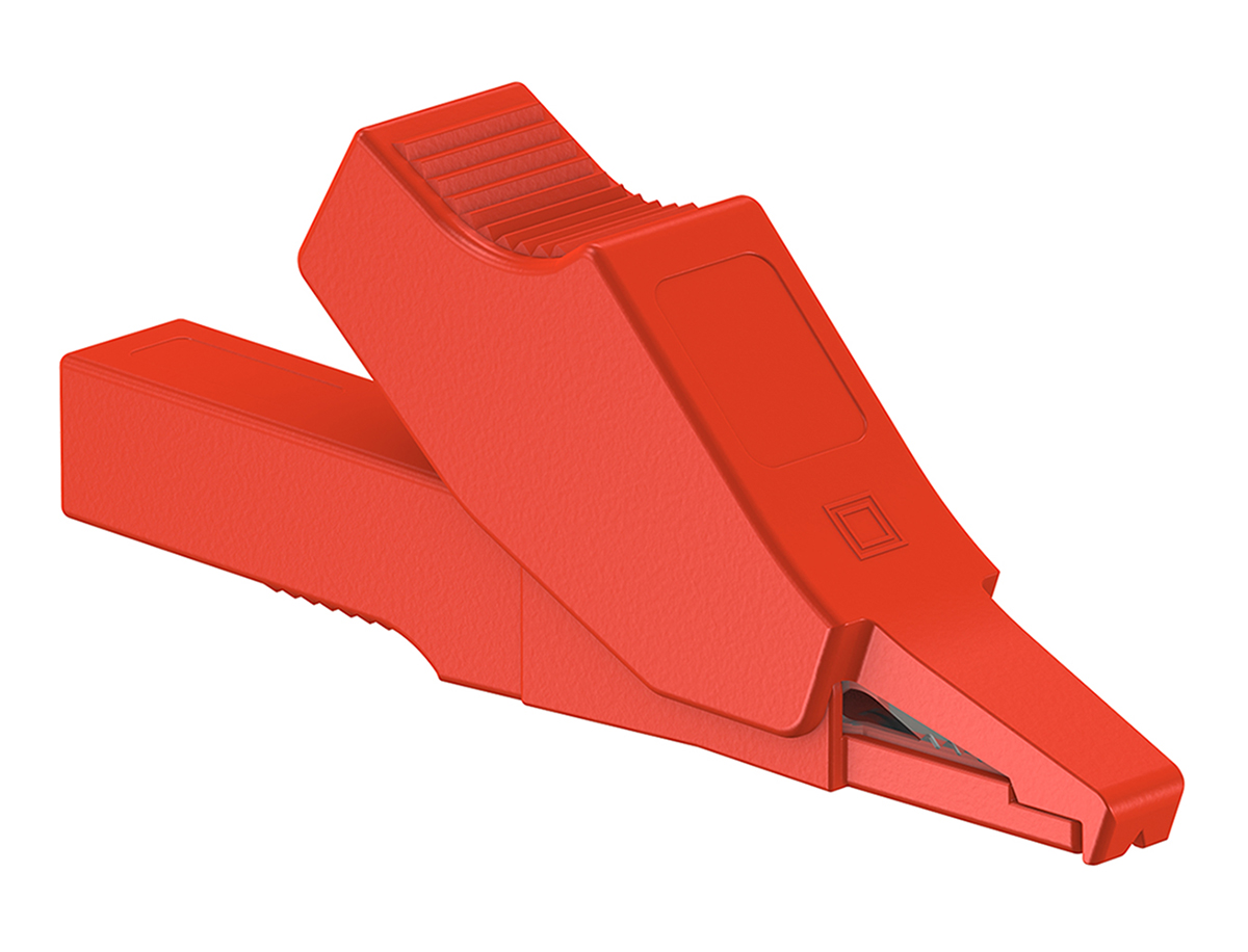 659188-22 Staubli Crocodile Clip, Brass Contact, Red