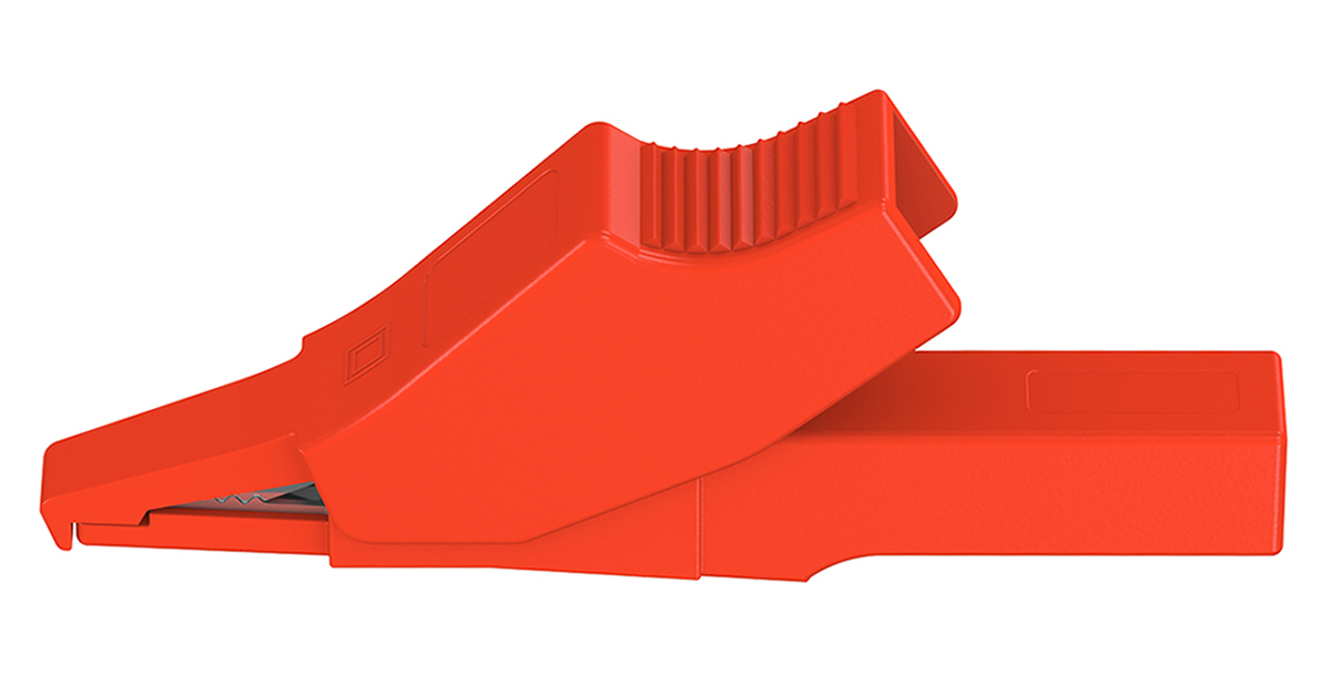 659188-22 Staubli Crocodile Clip, Brass Contact, Red