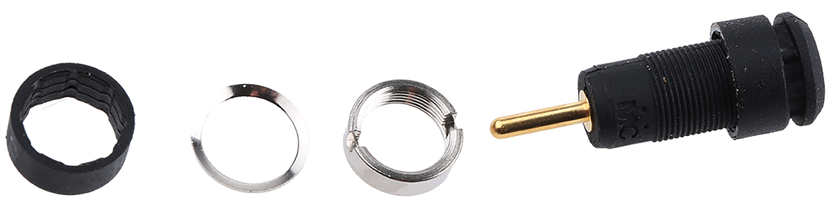 Staubli Black Female Banana Socket, 2 mm Connector, Screw Termination, 600V, 10A, Gold Plating