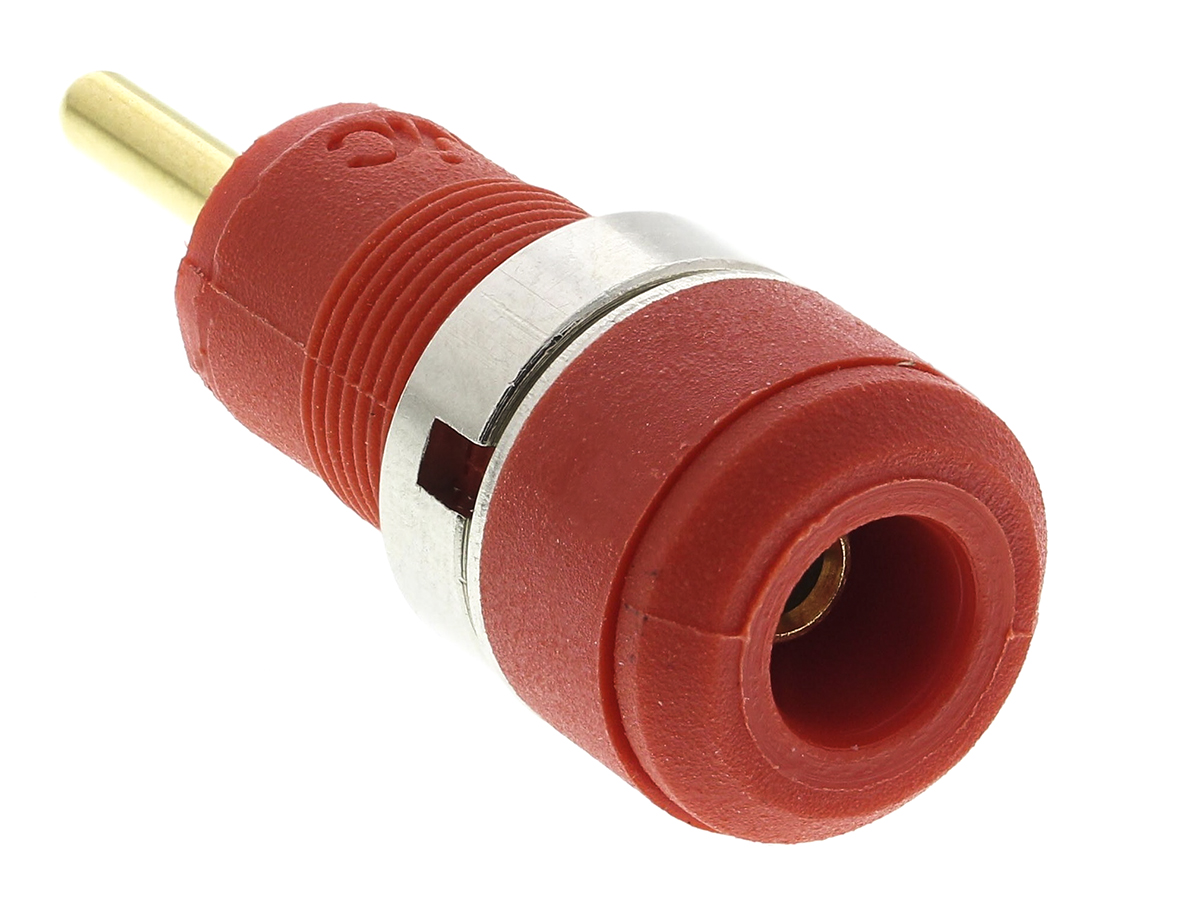 Staubli Red Female Banana Socket, 2 mm Connector, Solder Termination, 600V, 10A, Gold Plating