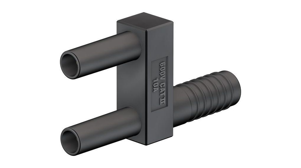 Staubli Black Male Banana Connector, 2 mm Connector, 600V, 10A, Nickel Plating