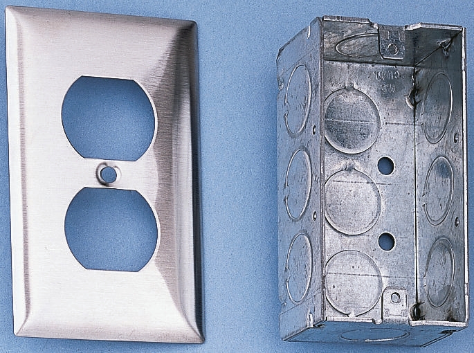 Hubbell Grey Steel Junction Box, 102 mm, 54mm 40 mm
