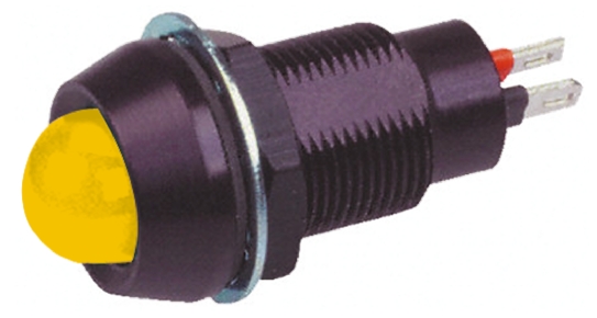 Marl, Yellow Panel Mount Indicator, Solder Tab Termination 110V ac, IP67, 12.7 mm