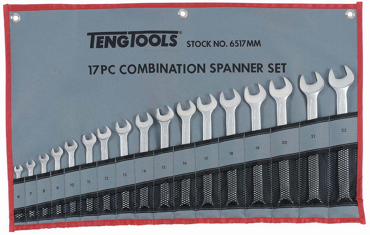 Teng Tools 17-Piece Spanner Set, 6 To 22 mm, Chrome Vanadium Steel