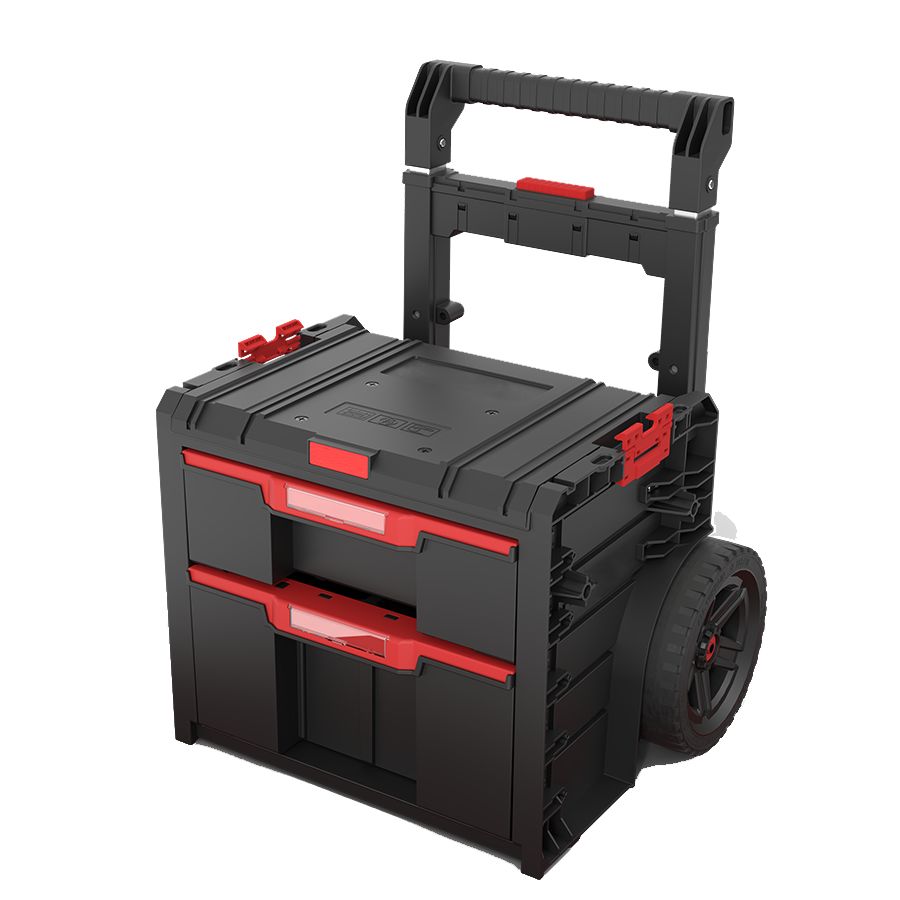 RS PRO 2 Drawer Plastic Tool Box & Tool Cases Wheeled 660 mm 520 mm 440mm