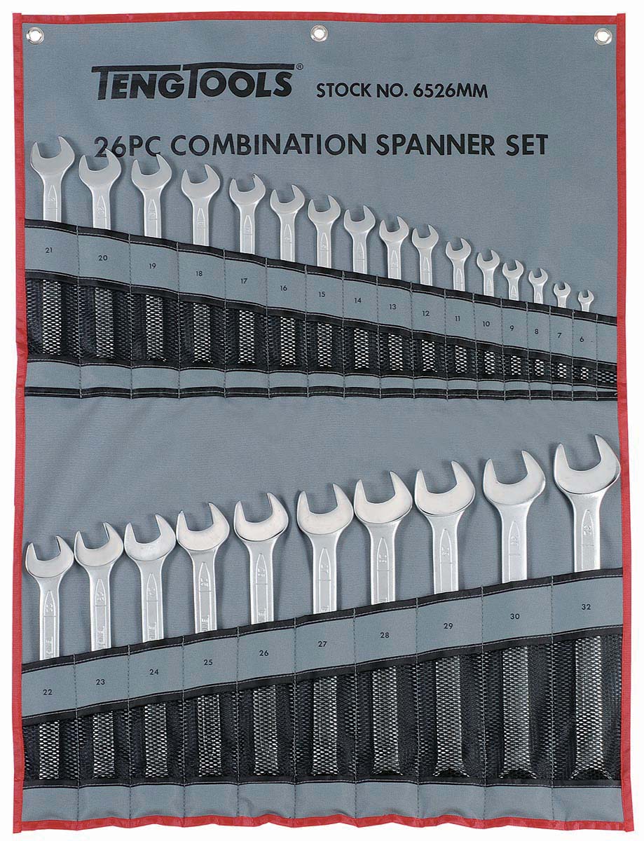 Teng Tools 26-Piece Spanner Set, 6 To 32 mm, Chrome Vanadium Steel