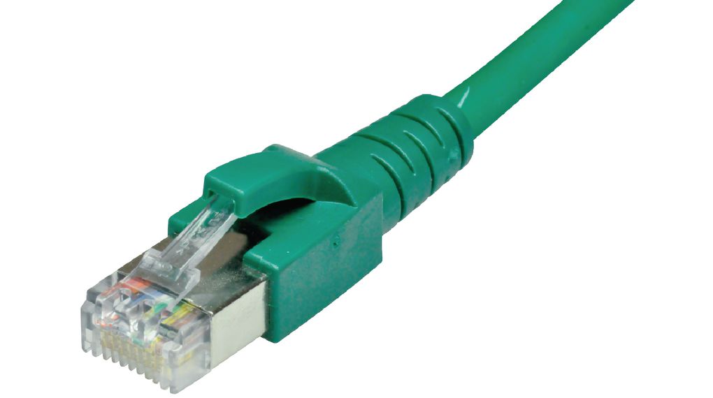 Dätwyler Cables 6535, 1 m Cat6a Ethernet Cable, Green Straight to Male Straight Male Low Smoke Zero Halogen Sheath