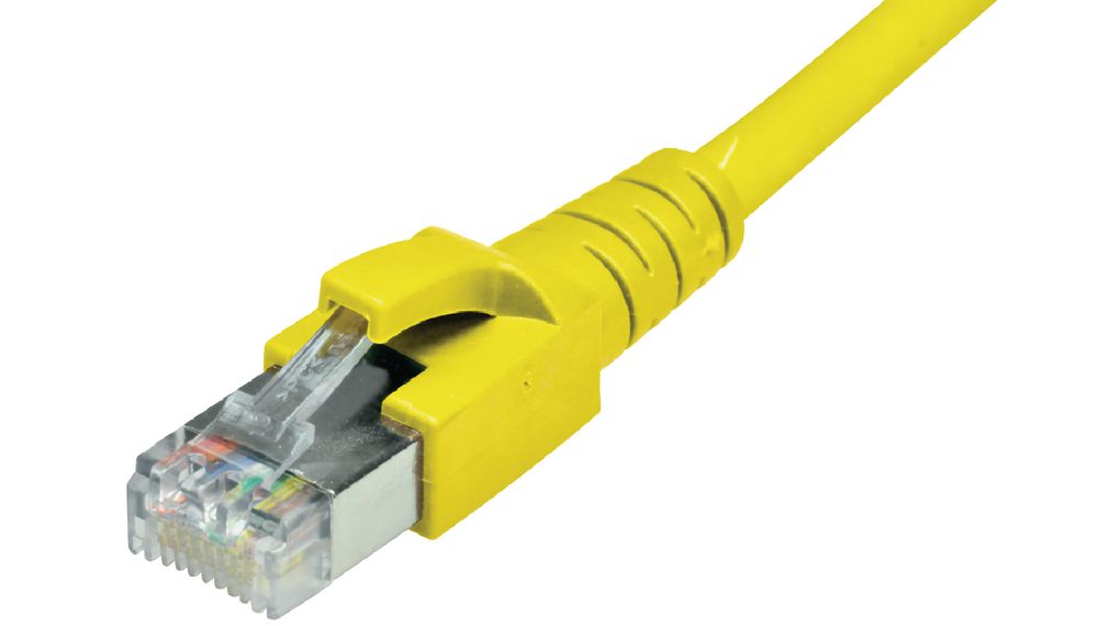 Dätwyler Cables 6536, 20 m Cat6a Ethernet Cable, Yellow Straight to Male Straight Male Low Smoke Zero Halogen Sheath