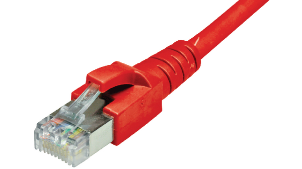 Dätwyler Cables 6536, 2 m Cat6a Patch cable, Red Straight to Straight, S/FTP