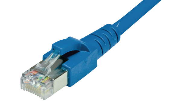 Dätwyler Cables, 5 m Cat6a Ethernet Cable, Blue Straight to Male Straight Male, S/FTP Polyvinyl Chloride Sheath