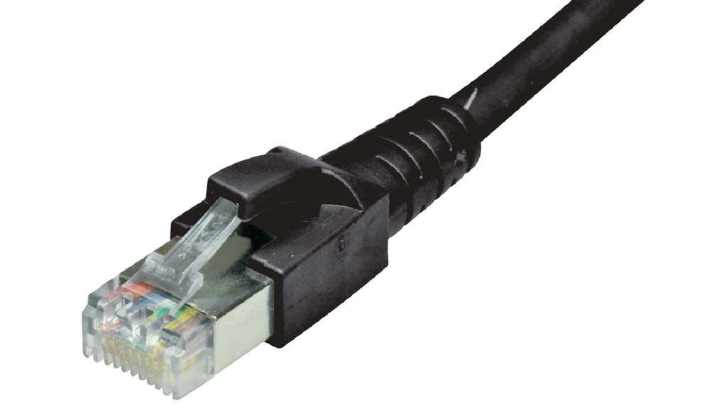 Dätwyler Cables 65380, 500 mm Cat6a Ethernet Cable, Black Straight to Male Straight Male, S/FTP Low Smoke Zero Halogen