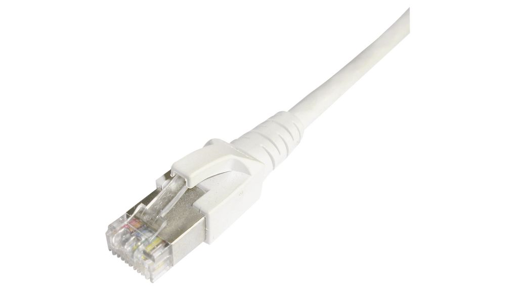 Dätwyler Cables 65390, 1.5 m Cat6a Patch cable, White Straight to Male Straight Male, S/FTP Polyvinyl Chloride Sheath