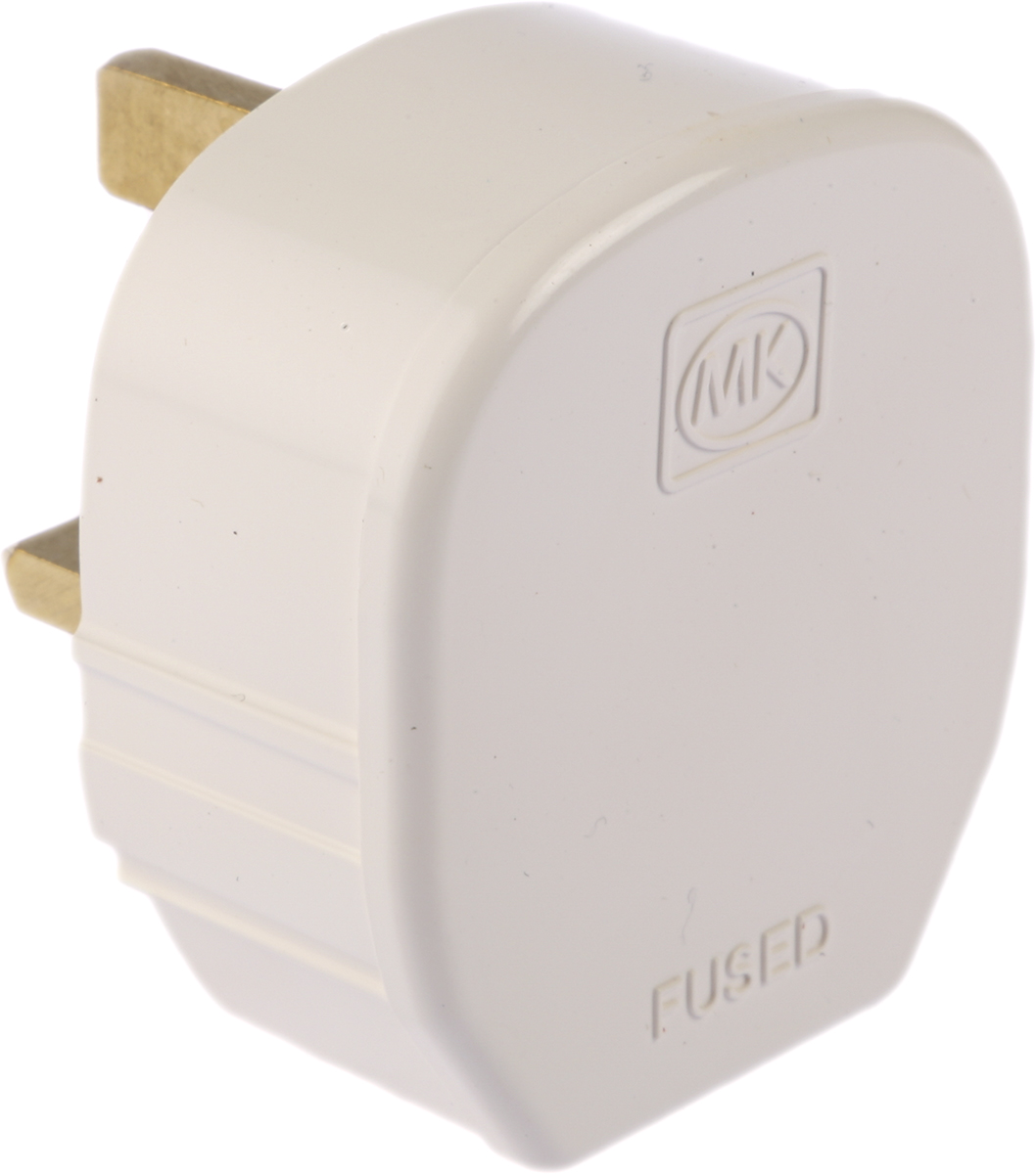 655-whi MK Electric UK Mains Plug White, 13A, Cable Polyvinyl Chloride, 250V, Screw