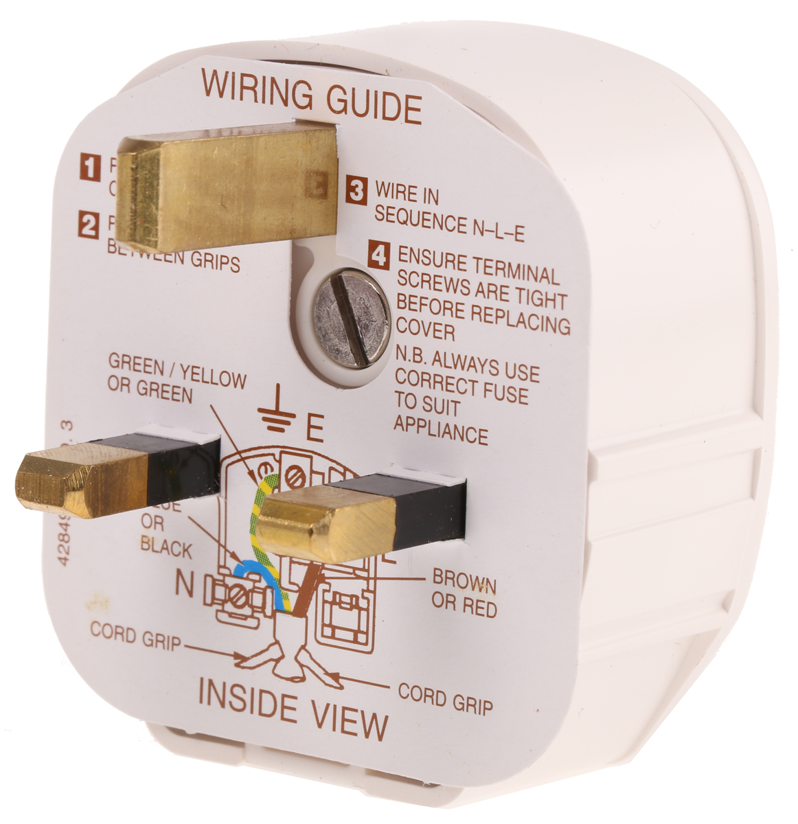 MK Electric UK Mains Plug White, 13A, Cable Polyvinyl Chloride, 250V, Screw