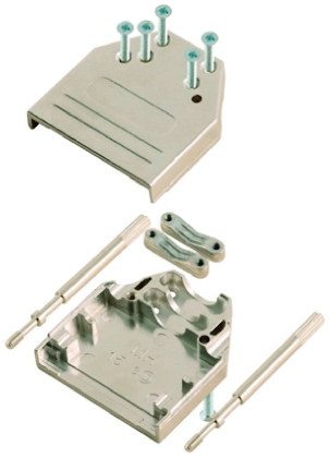 MH Connectors MHDTZI Series Zinc Straight D-Sub Backshell, 15 Way Strain Relief