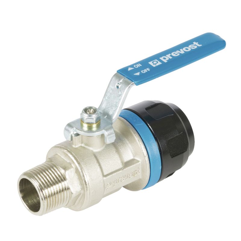 PREVOST 16bar Aluminium R 1 1/4 Shut Off Valve, 40mm outside diameter